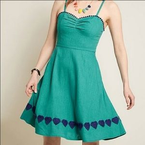 Teal blue spaghetti strap dress